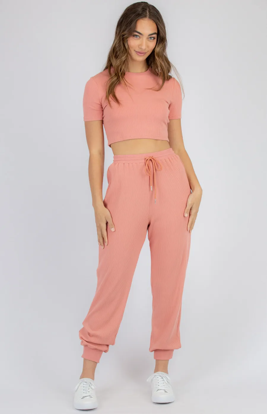 Jersey Rib Set with Crop and Pants (SSE361A)