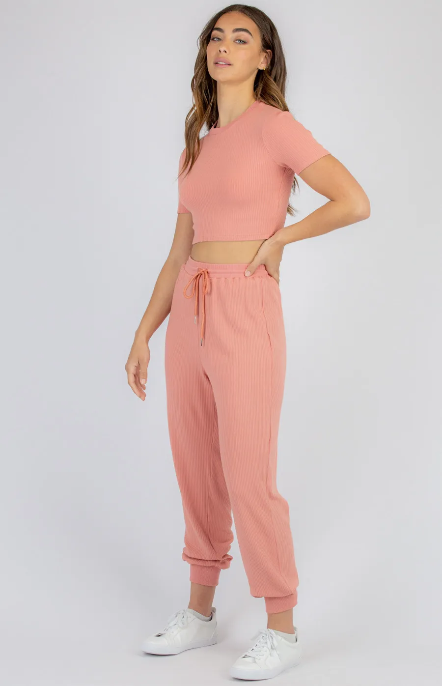 Jersey Rib Set with Crop and Pants (SSE361A)