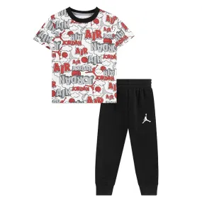 Jordan Kids Air Comic All Over Print Tee and Pants Set (Toddler)