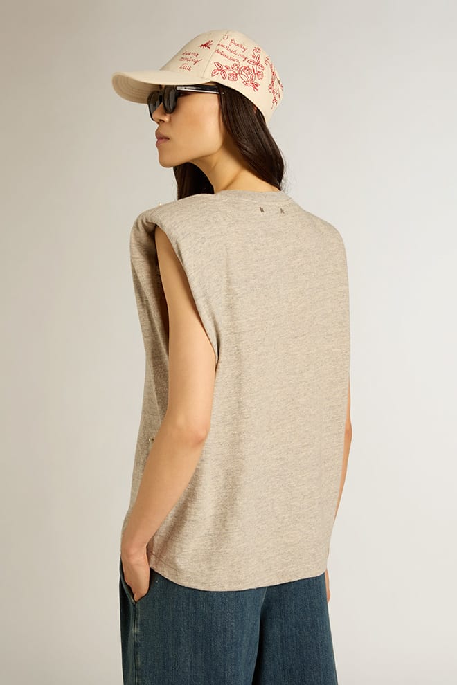 Journey Padded-Shoulder Grey T-Shirt