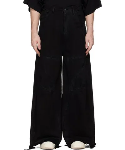 Julius Black Degraded Punk Wide Jeans