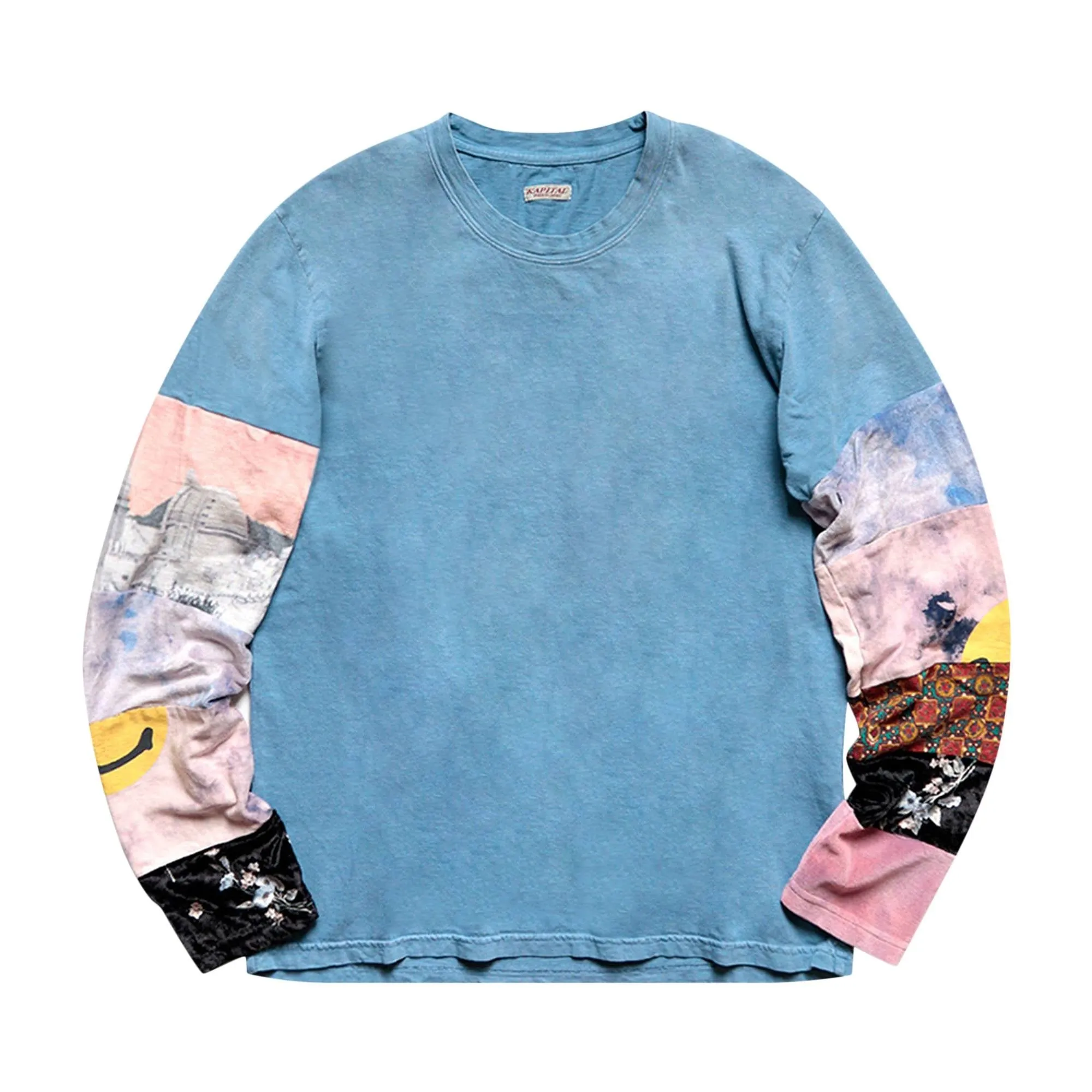 Kapital Hippy Patchwork Long Sleeve Tee Blue