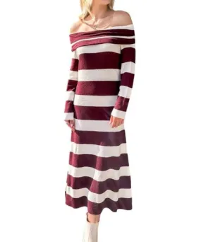 Keepsake the Label Nicole Sweater Dress In Red/white