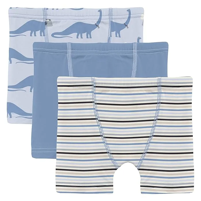 Kickee Pants Kids Print Boxer Brief Set of 3 (Little Kid/Big Kid)