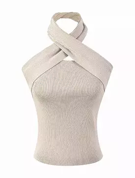 Knit Halter Neck Sweater Top