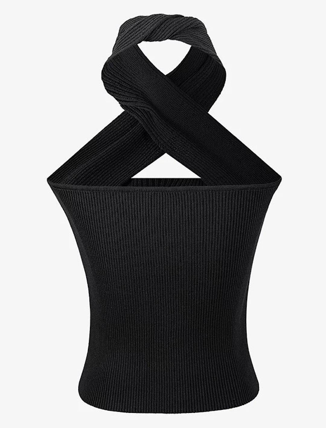 Knit Halter Neck Sweater Top