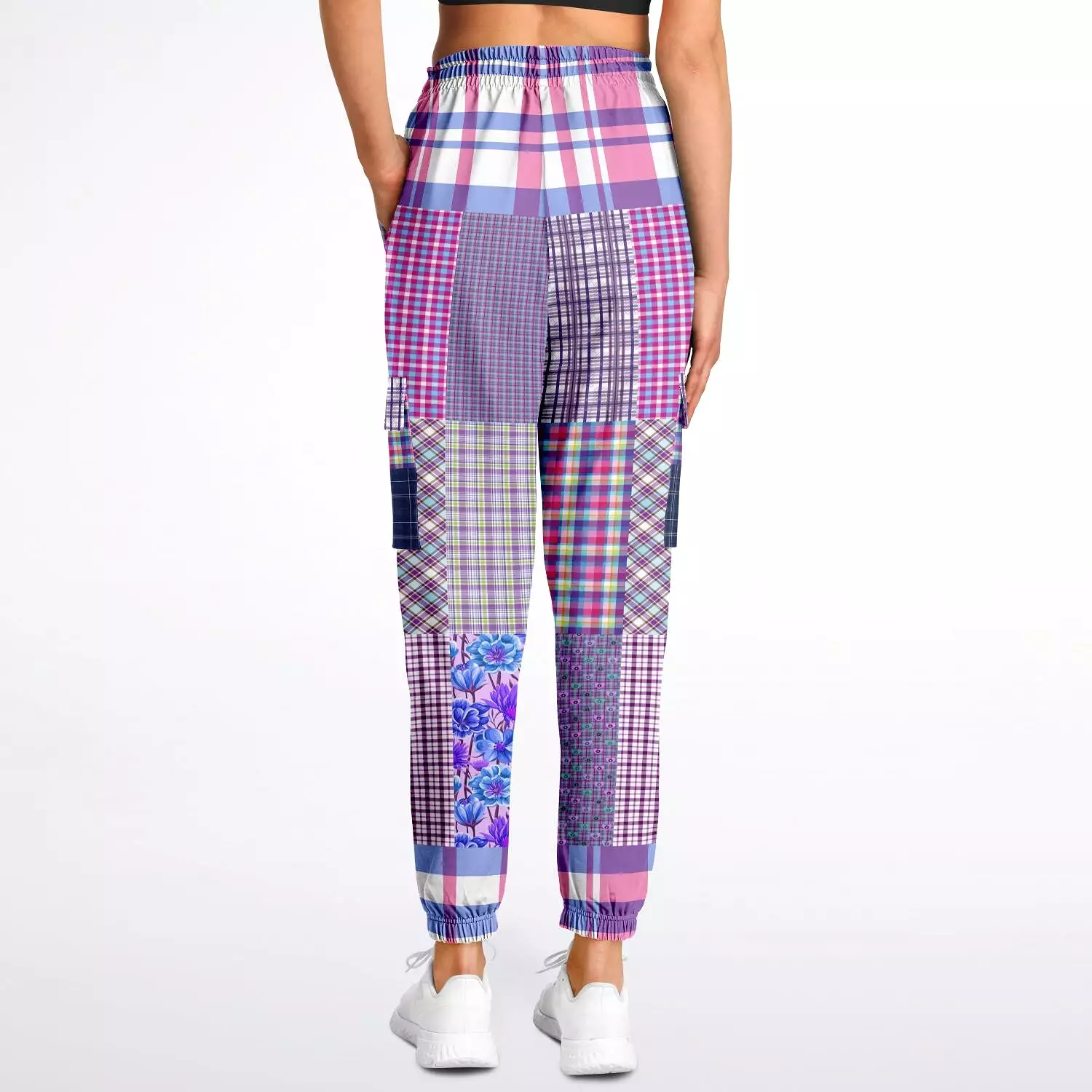 Lavender Fields Purple Plaid Unisex Eco-Poly Cargo Joggers