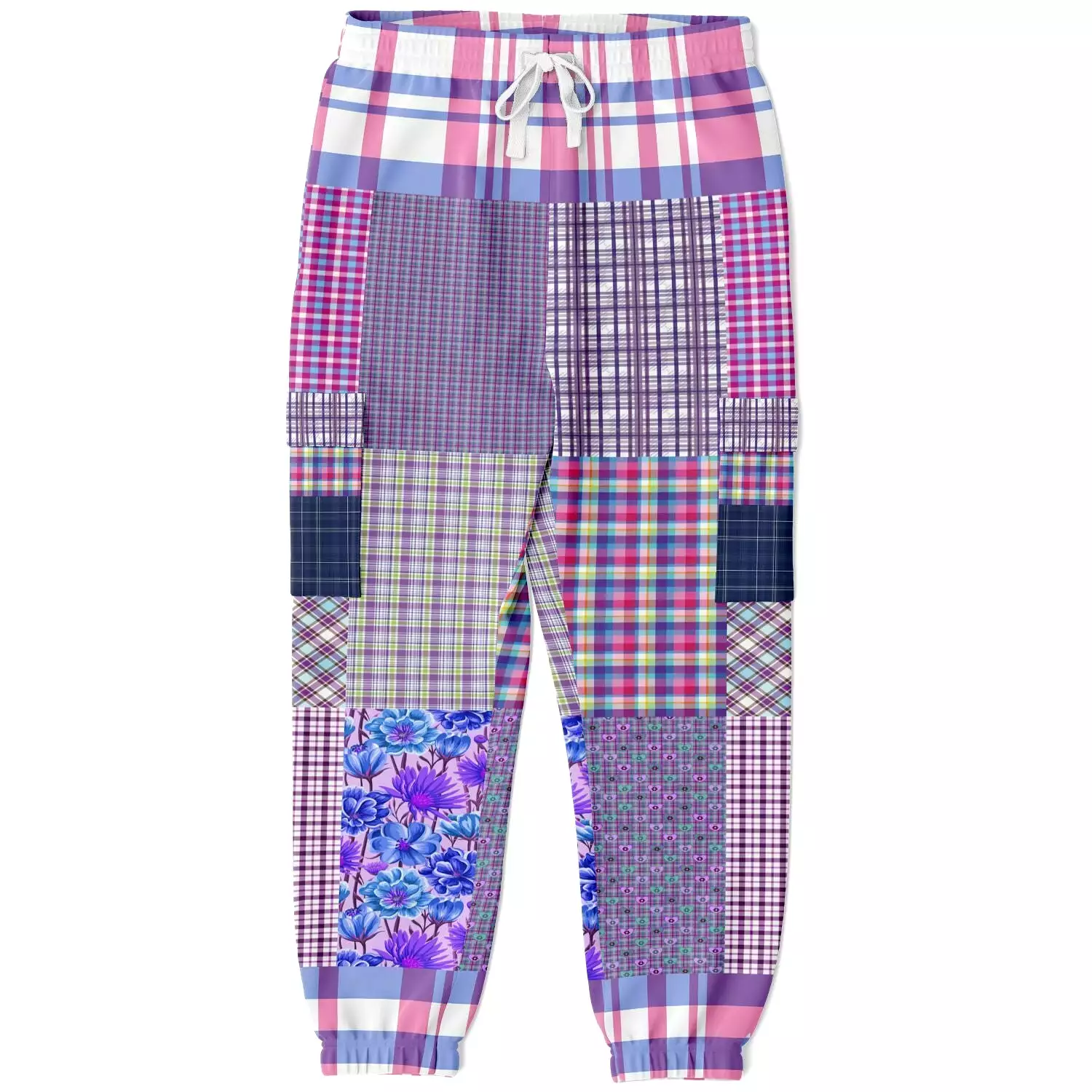 Lavender Fields Purple Plaid Unisex Eco-Poly Cargo Joggers