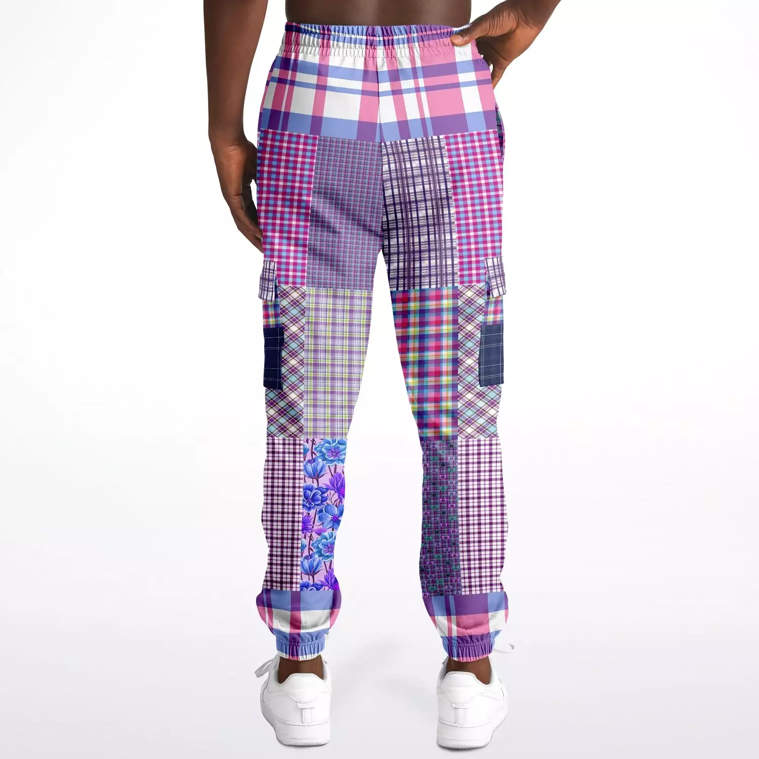 Lavender Fields Purple Plaid Unisex Eco-Poly Cargo Joggers