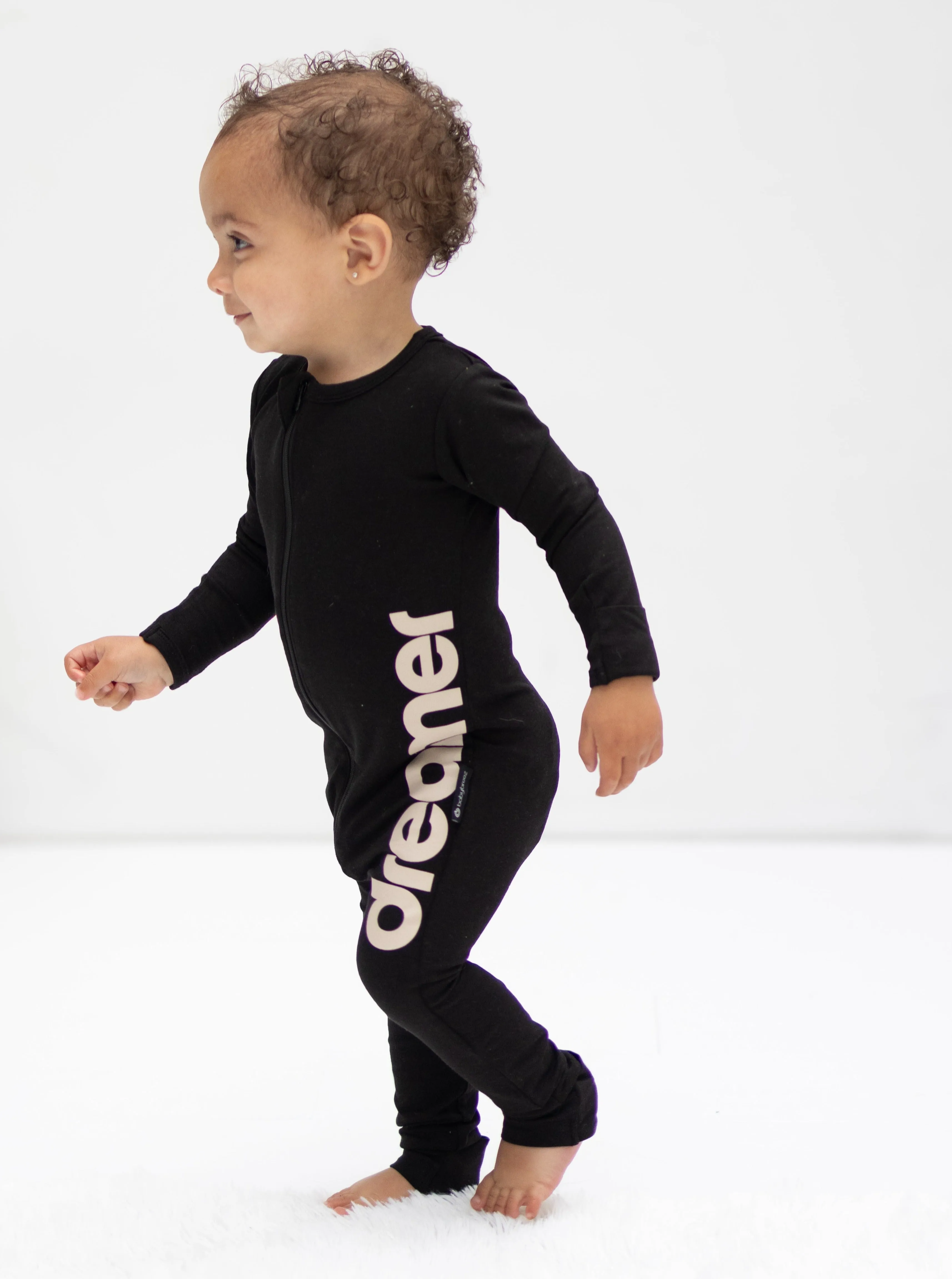 LB x Baby Breez Long Sleeve Dreamer Romper Pajamas - Black