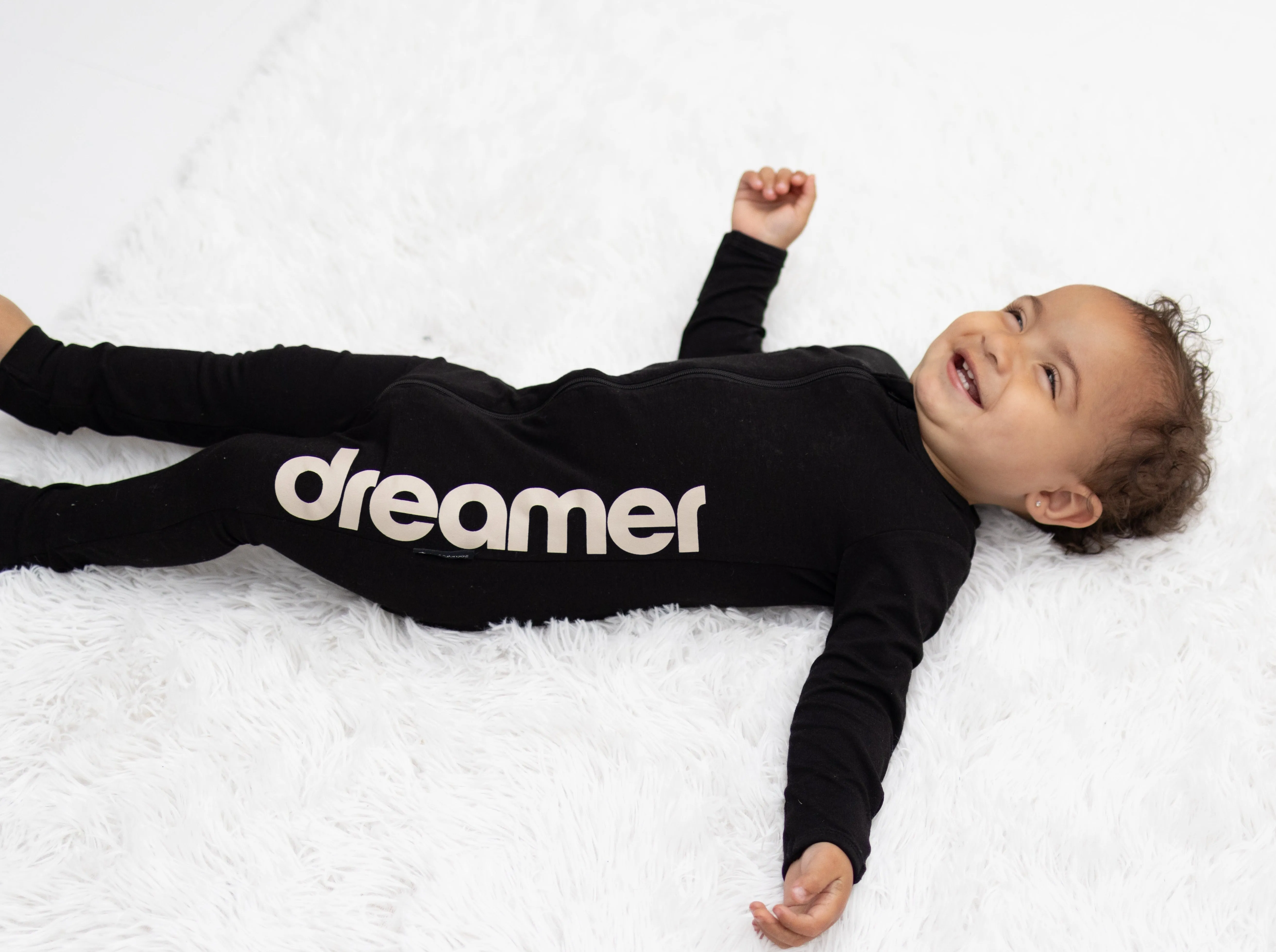 LB x Baby Breez Long Sleeve Dreamer Romper Pajamas - Black