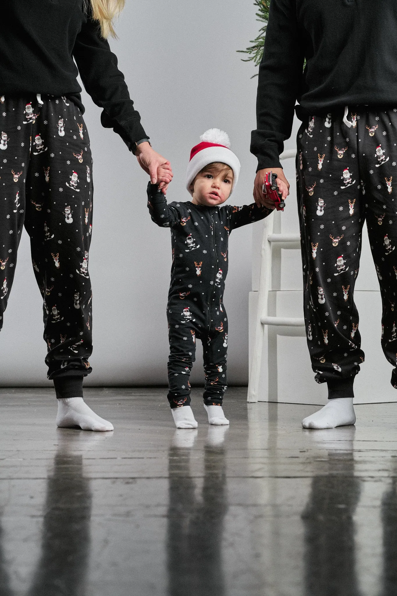 LB x Baby Breez Long Sleeve Romper Pajamas - Santa & Friends