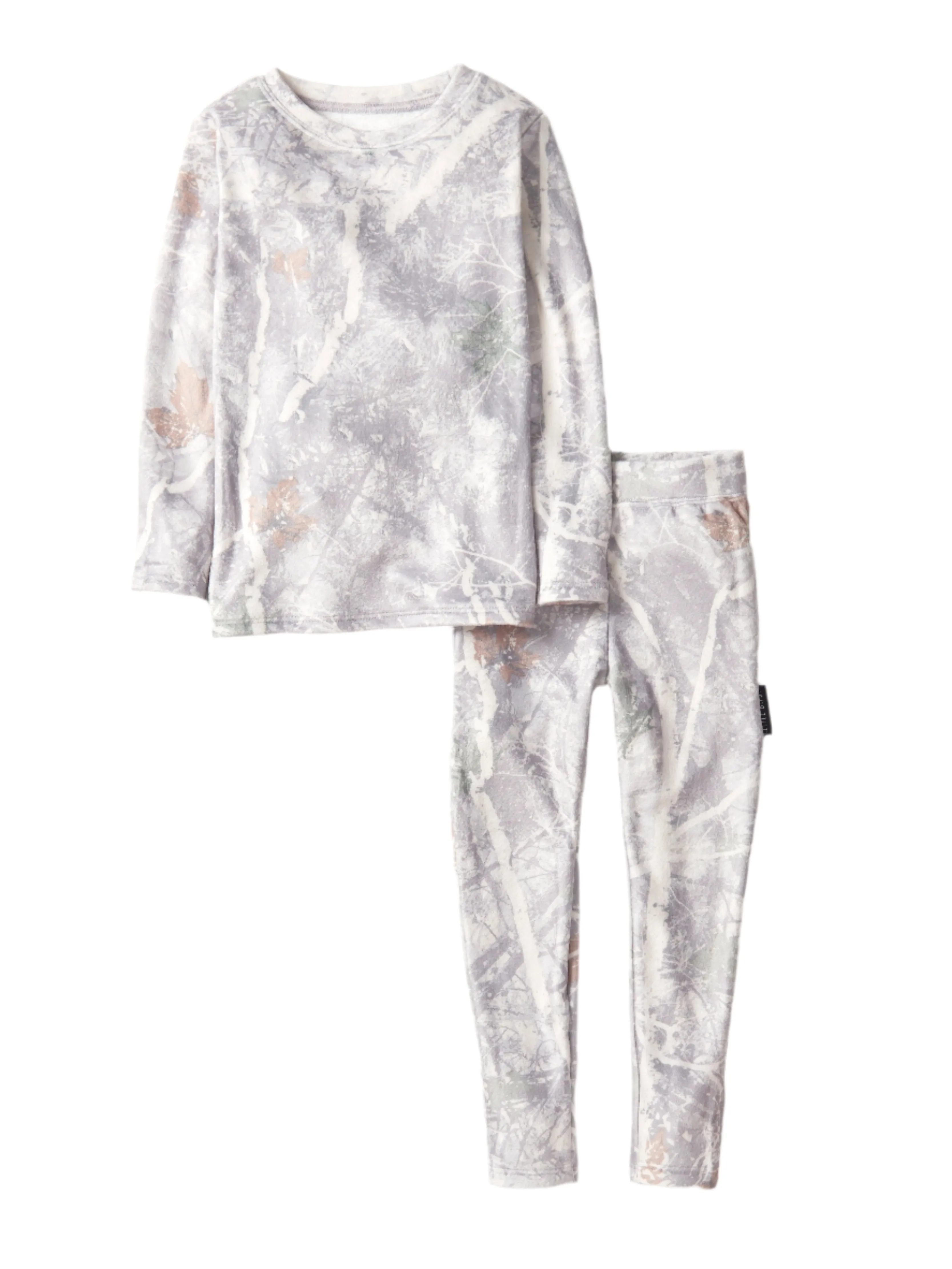 LB x Baby Breez Long Sleeve Snow Camo 2 Piece Pajamas