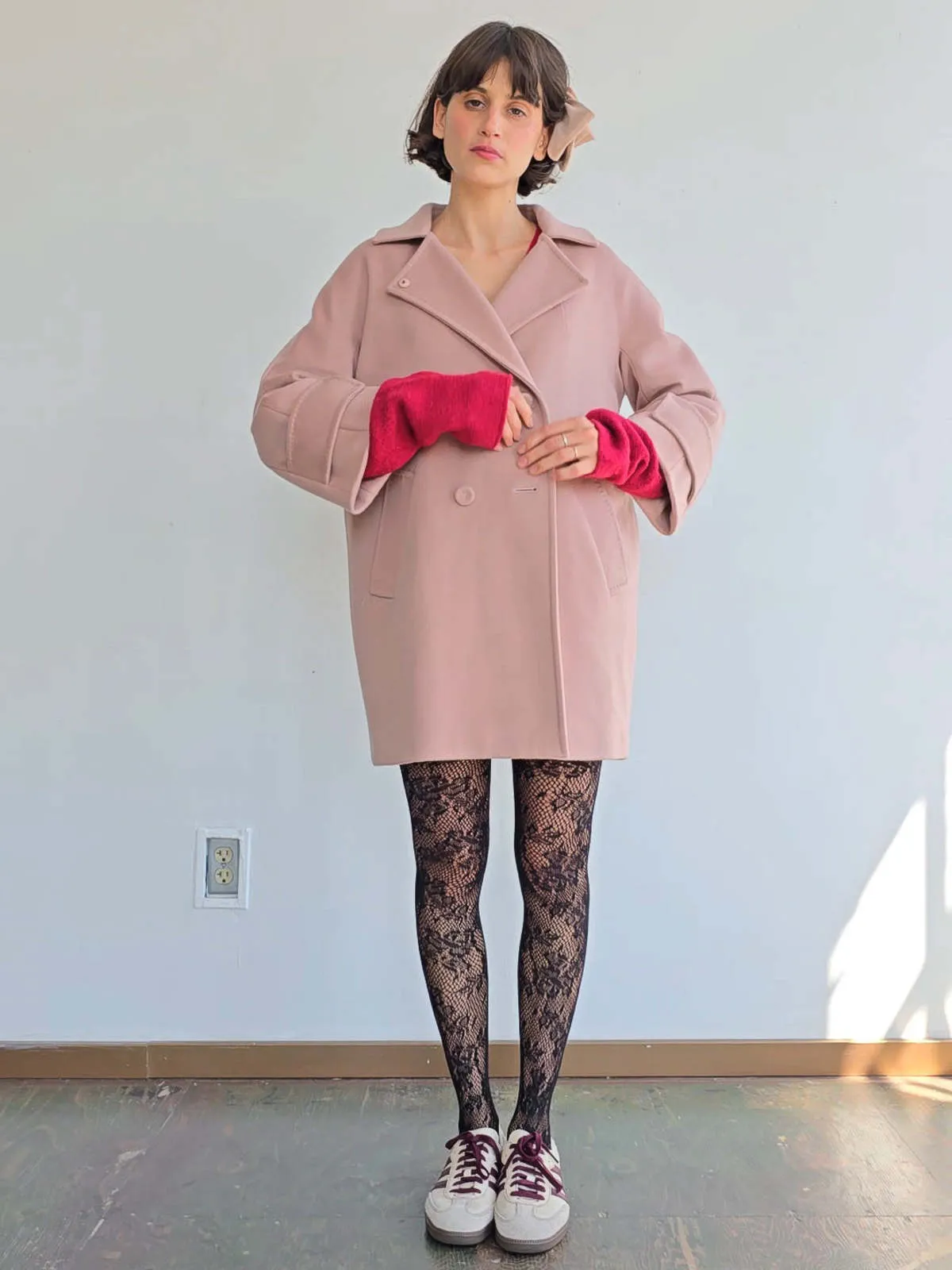 Les Copains Cashmere Blend Coat - Blush