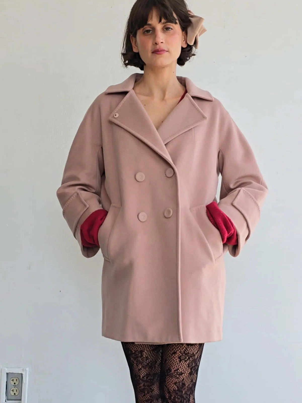 Les Copains Cashmere Blend Coat - Blush