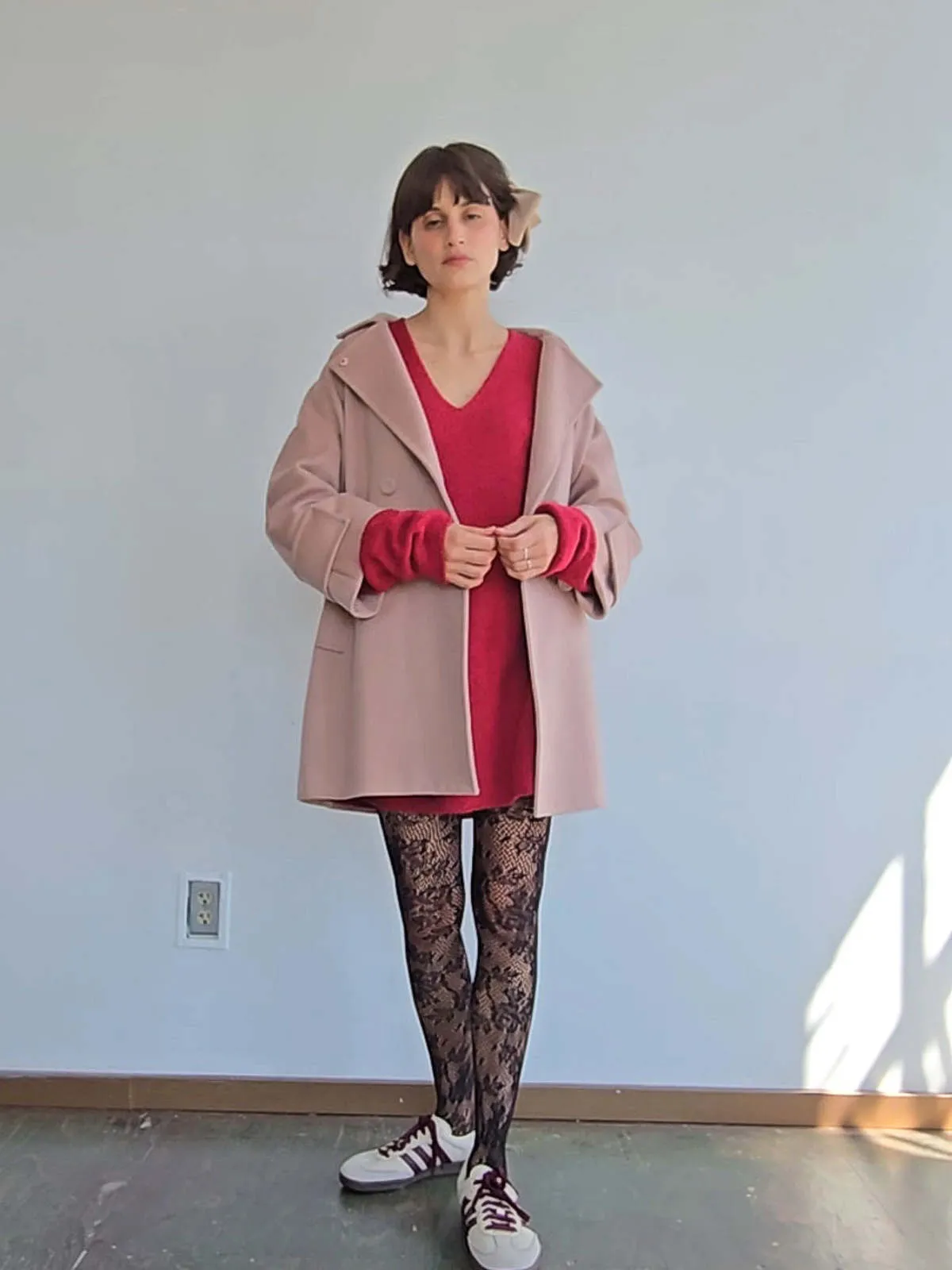 Les Copains Cashmere Blend Coat - Blush