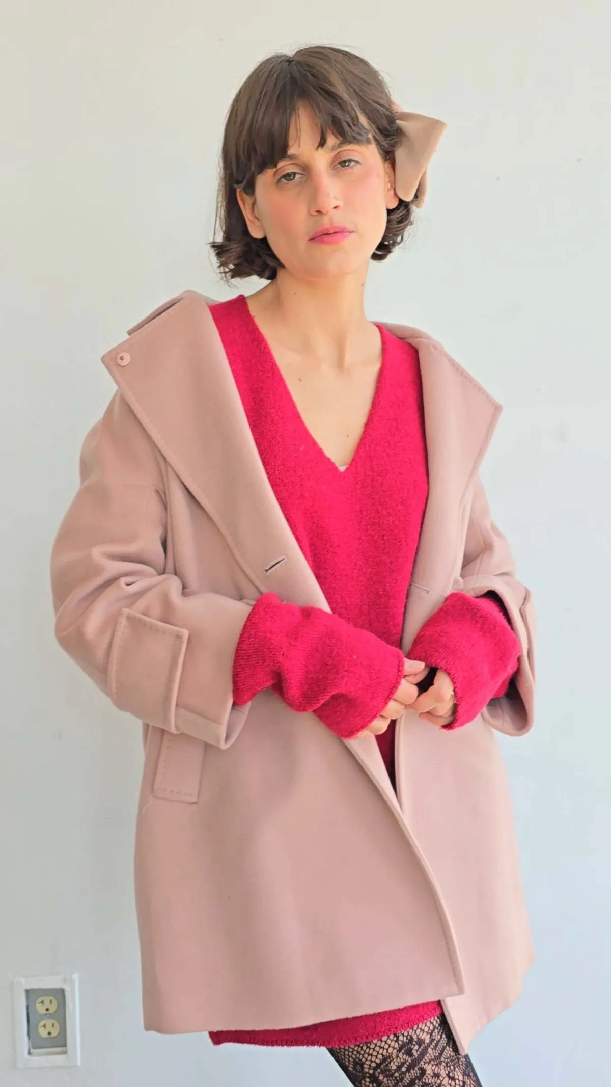 Les Copains Cashmere Blend Coat - Blush