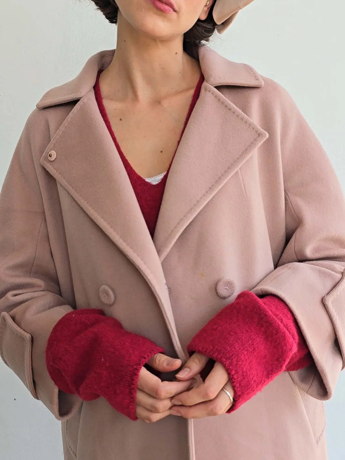 Les Copains Cashmere Blend Coat - Blush