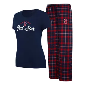 Lids Women's Concepts Sport Navy/Red Boston Red Sox Arctic T-Shirt & Flannel Pants Sleep Set