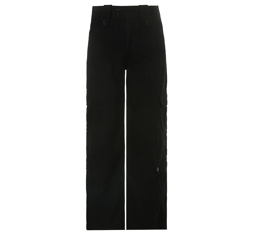 Low Waist Straight-Fit Wide-Leg Cargo Pants dd12