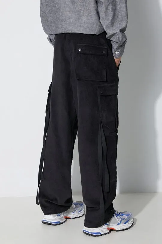 Maharishi corduroy trousers Utility Cargo Track Pants black color 4569.BLACK