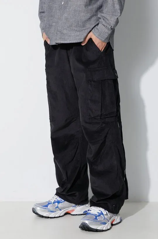 Maharishi corduroy trousers Utility Cargo Track Pants black color 4569.BLACK