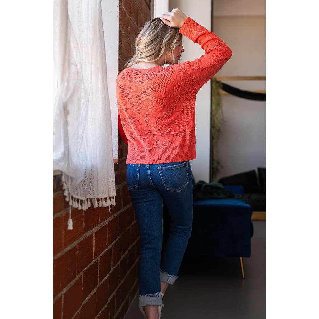 Maren Entro Knit Top in Orange