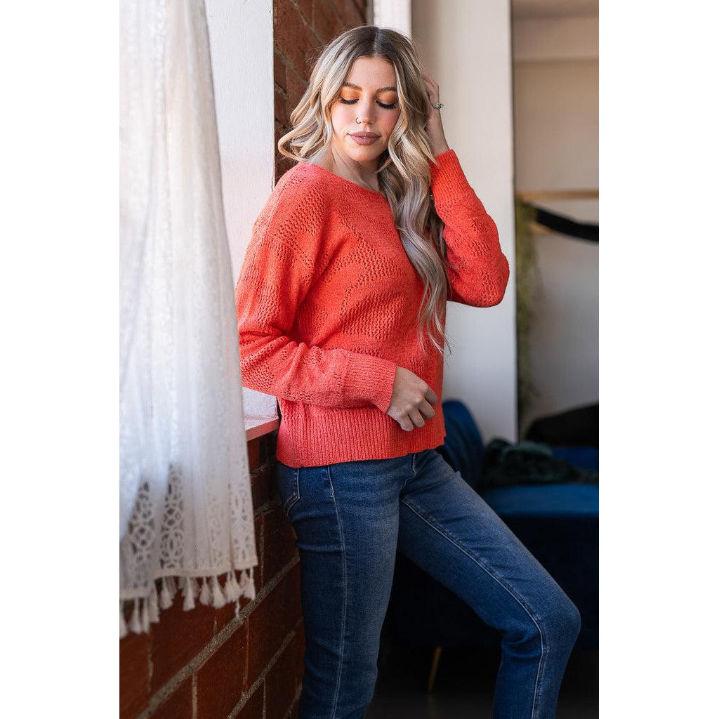 Maren Entro Knit Top in Orange