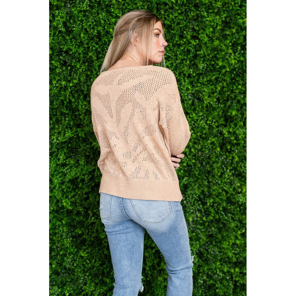 Maren Entro Knit Top in Taupe