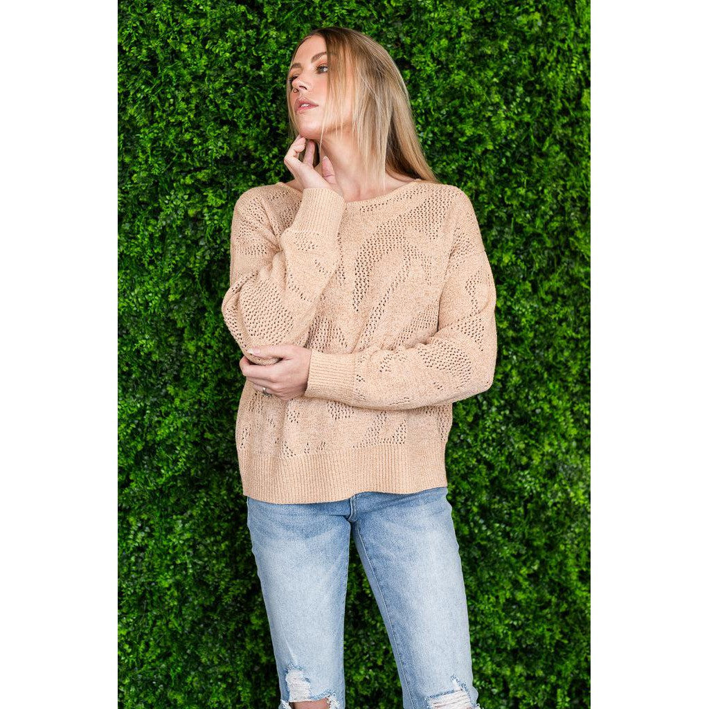 Maren Entro Knit Top in Taupe