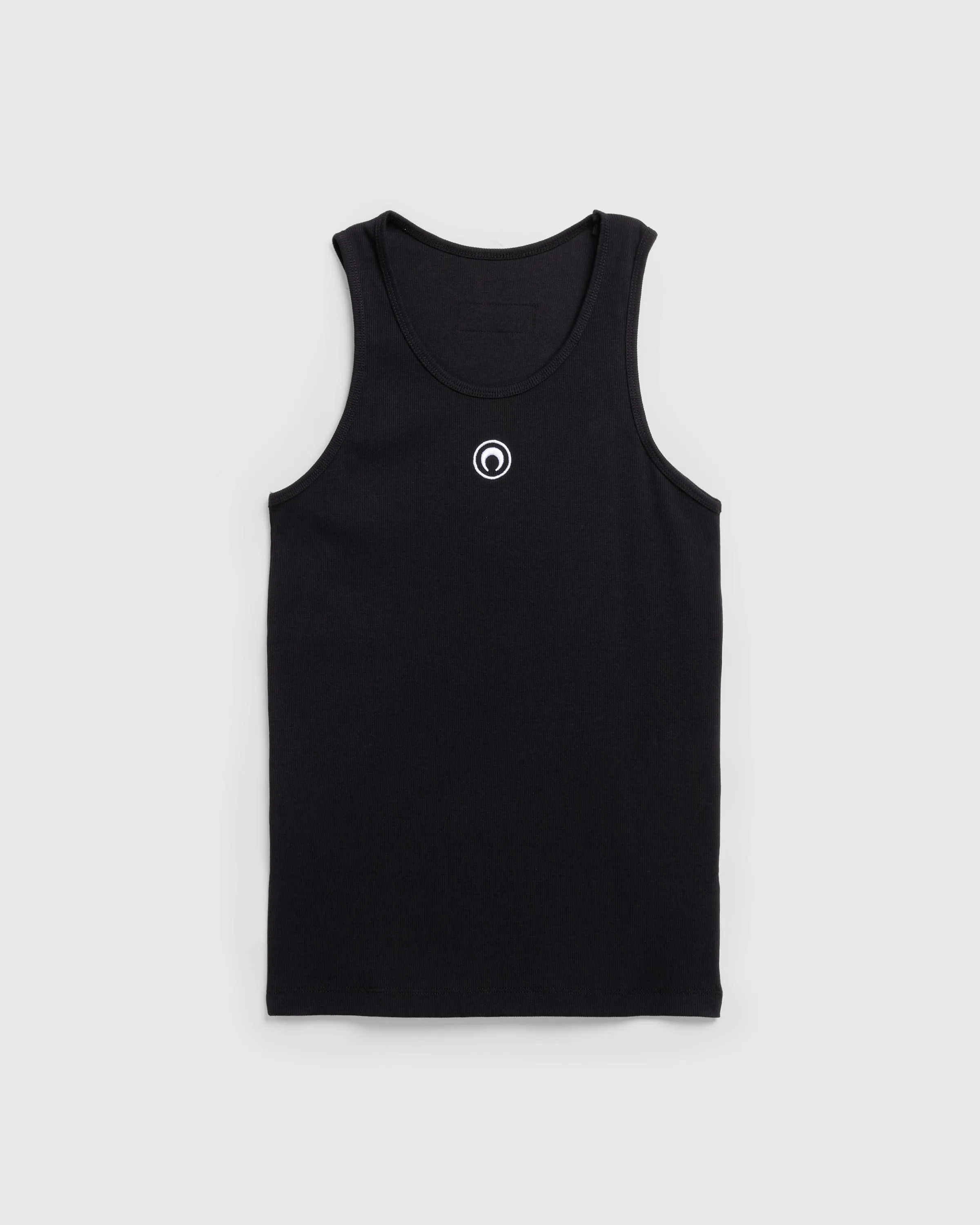 Marine Serre – Moon Logo Ribbed Jersey Tank Top Black | Highsnobiety Shop