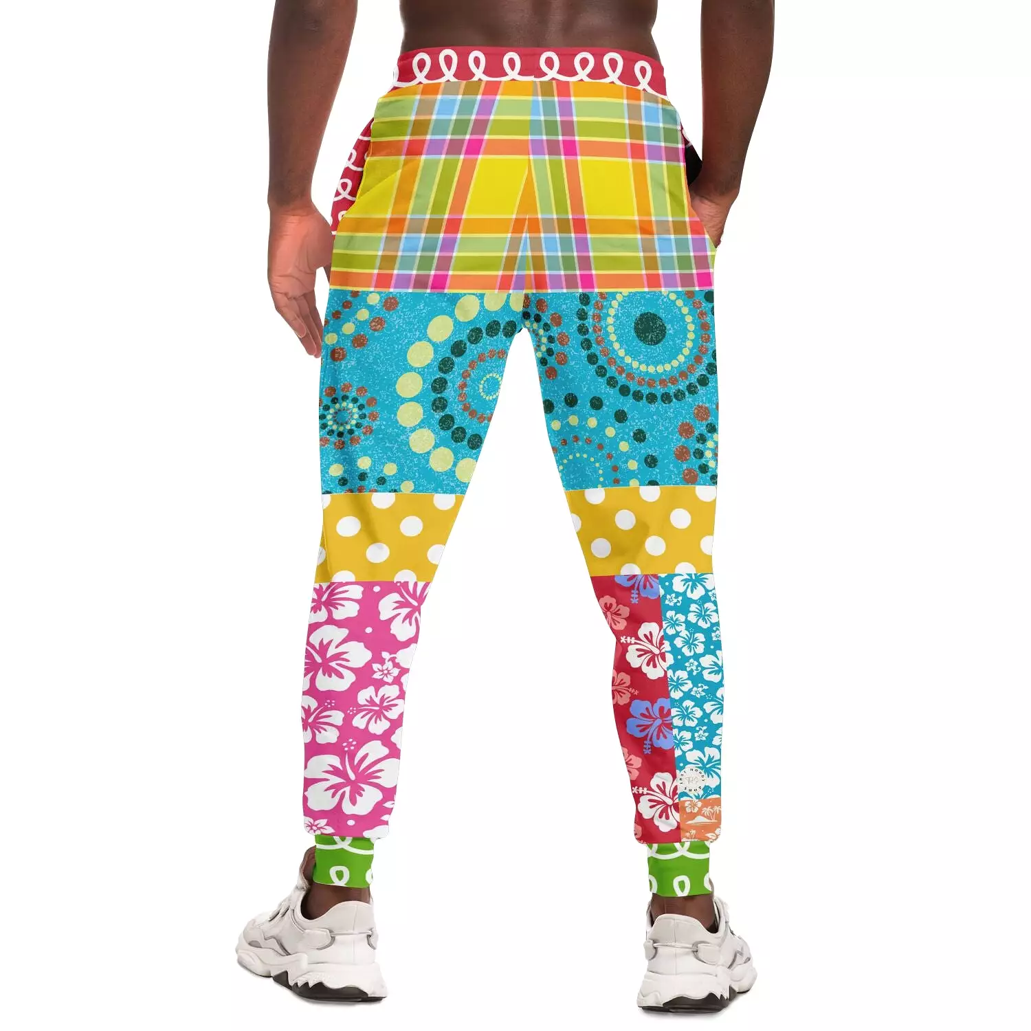 Maui Waui Hawaiian Patchwork Unisex Fleece Joggers