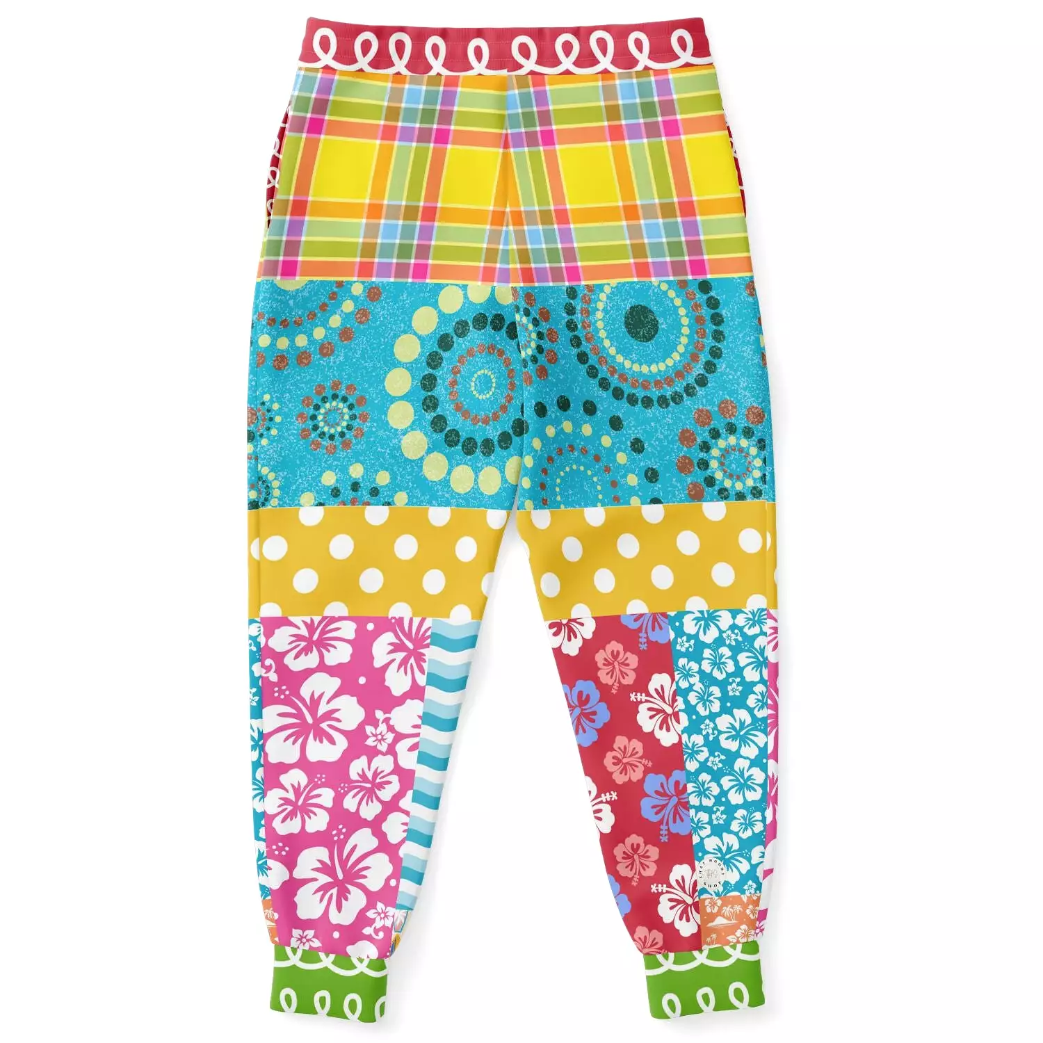 Maui Waui Hawaiian Patchwork Unisex Fleece Joggers