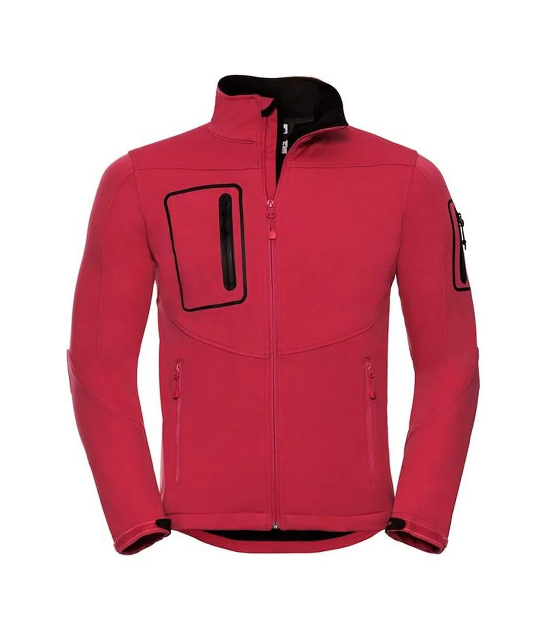 Mens sports soft shell jacket classic red Russell