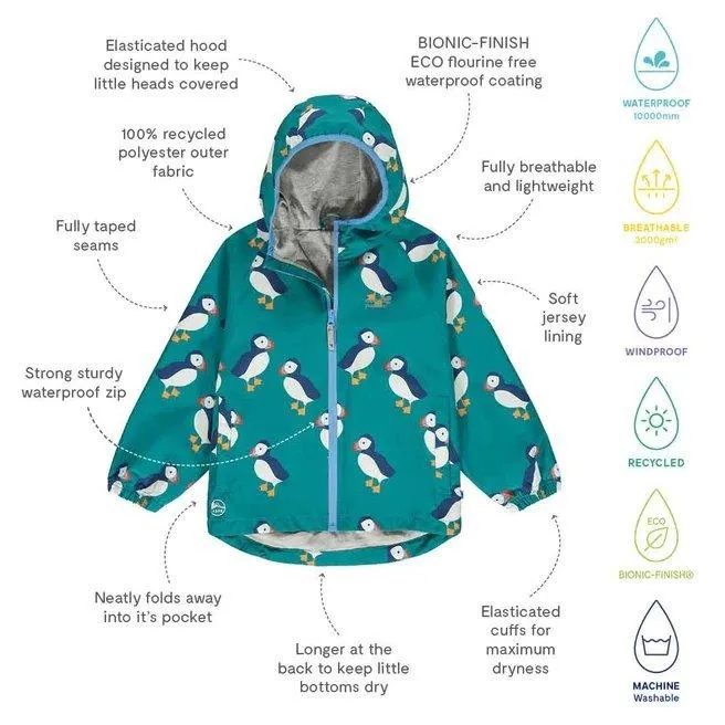 Muddy Puddles Kid's Ecolight Jacket - Green UK