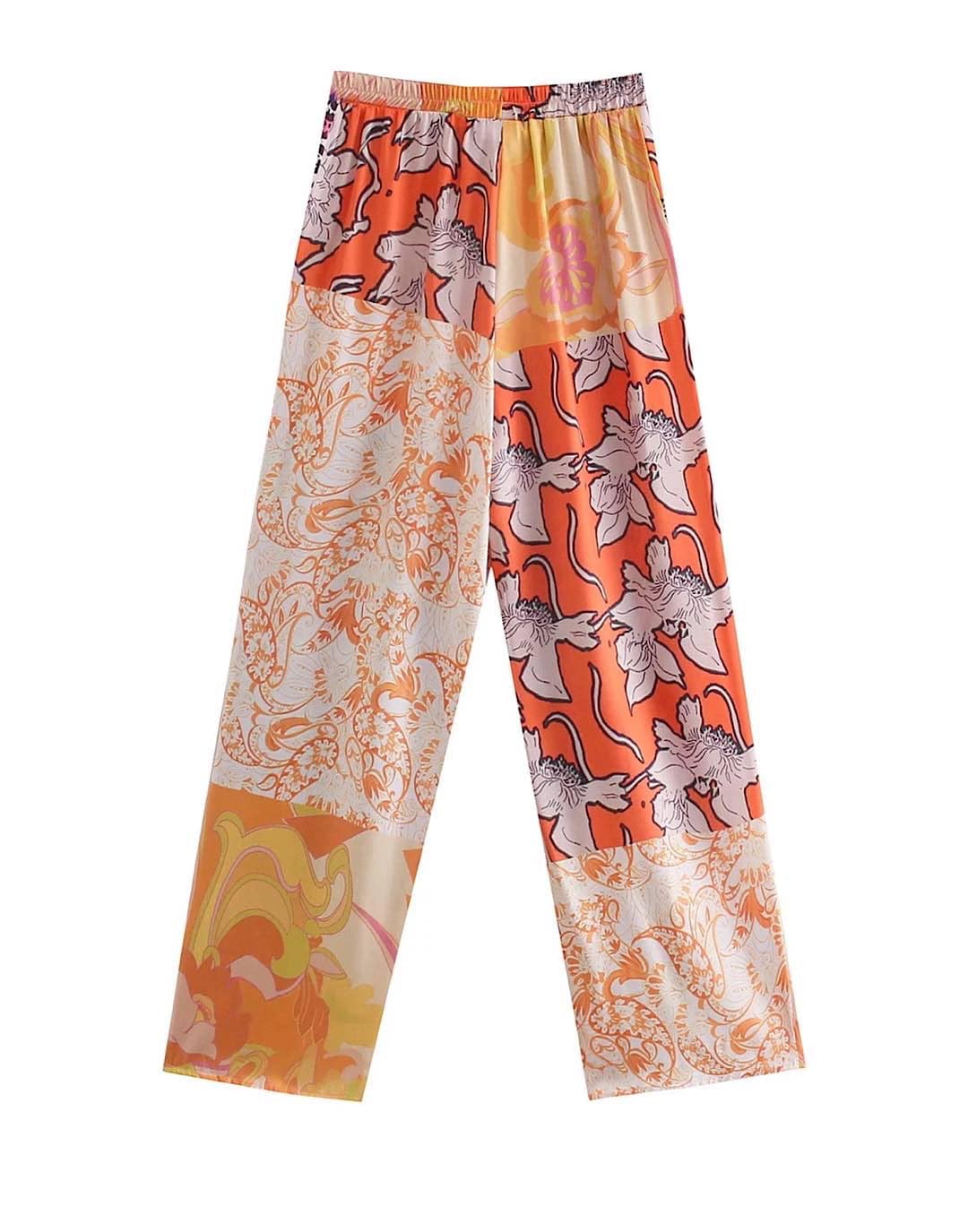 Multi Print Kimono Pants Set