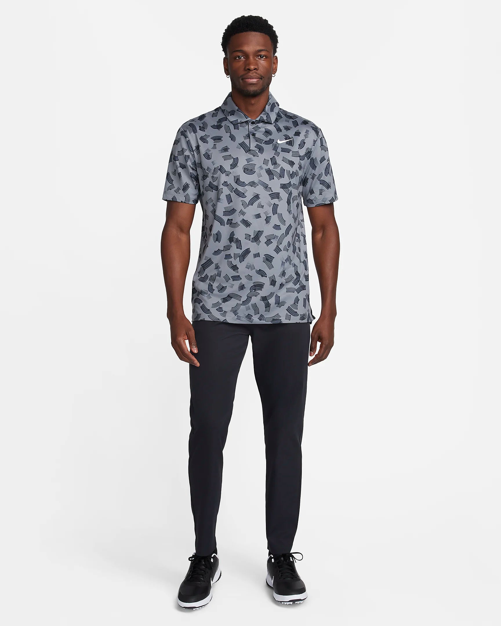 Nike Dri-FIT Tour Micro Print Polo Smoke Grey - SS24