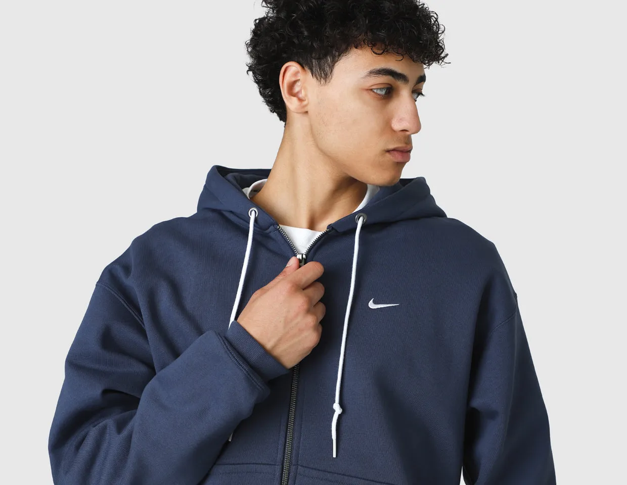 Nike Solo Swoosh Full-Zip Hoodie Thunder Blue / White