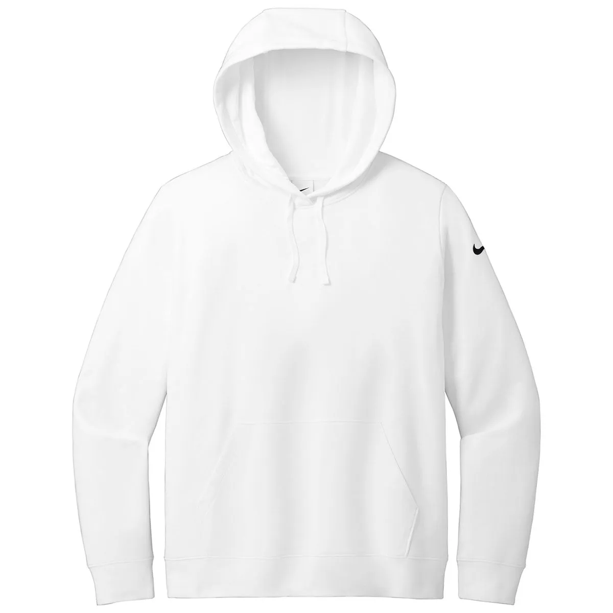 Nike Women's White Club Fleece Sleeve Swoosh Pullover Hoodie