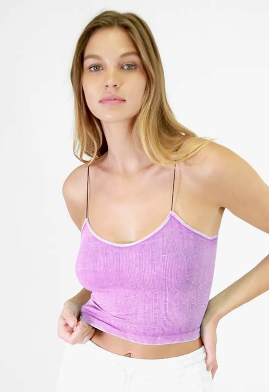 NIKIBIKI - Ribbed Crop Top Vintage Orchid