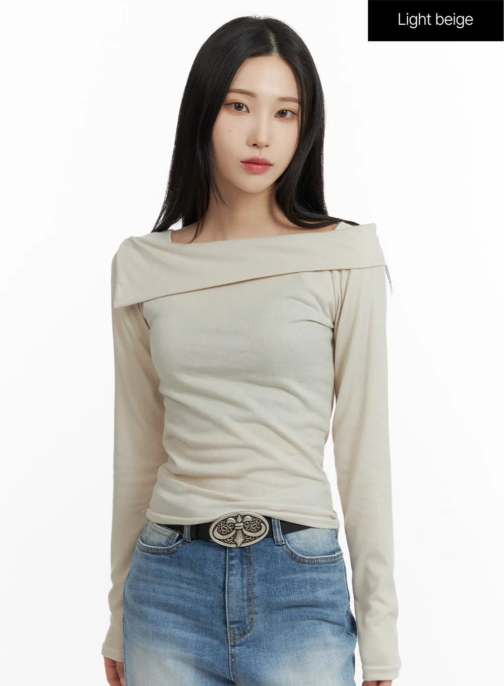 Off-Shoulder Long Sleeve Top CF415