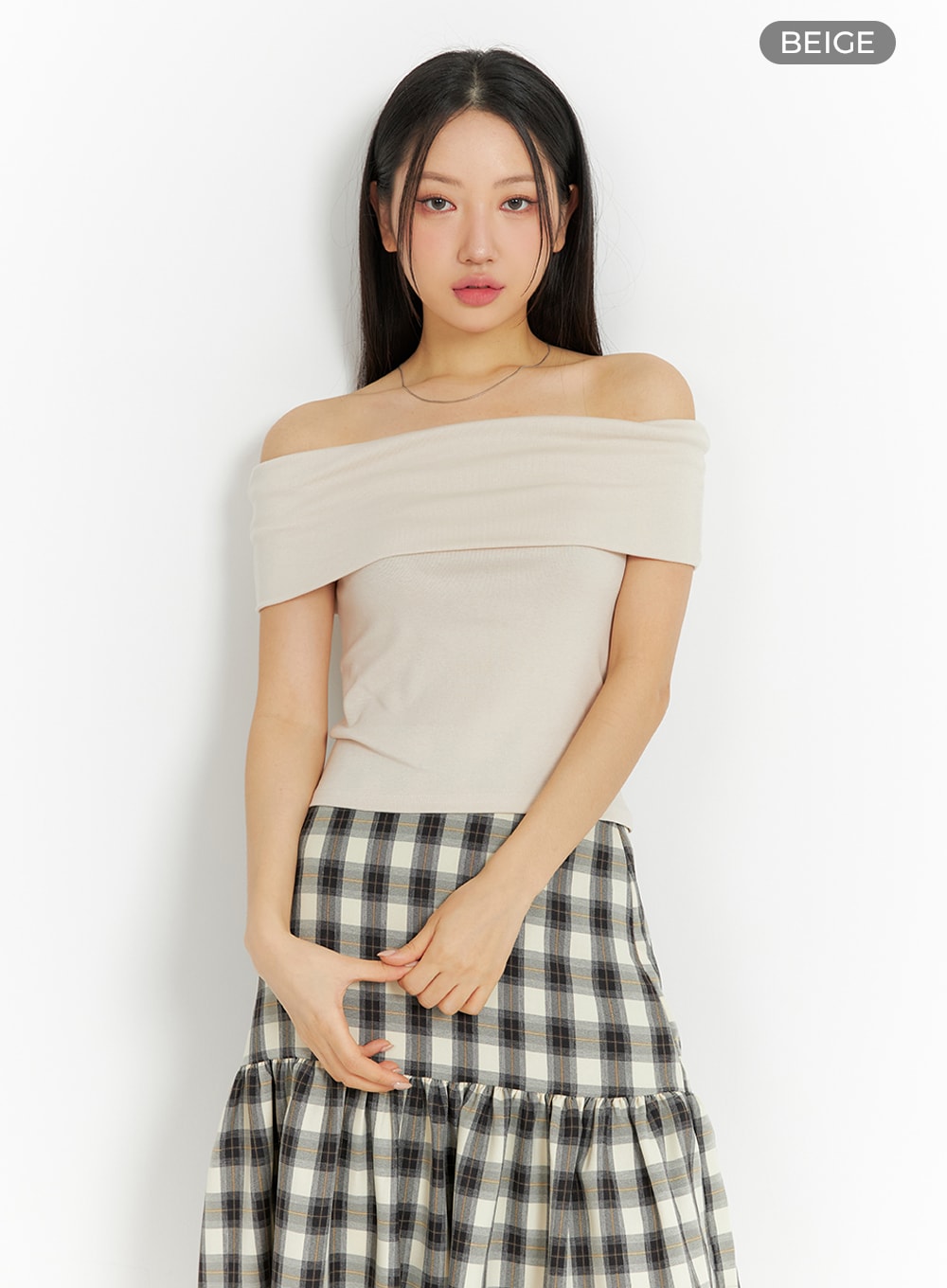 Off-Shoulder Short Sleeve Top IM404