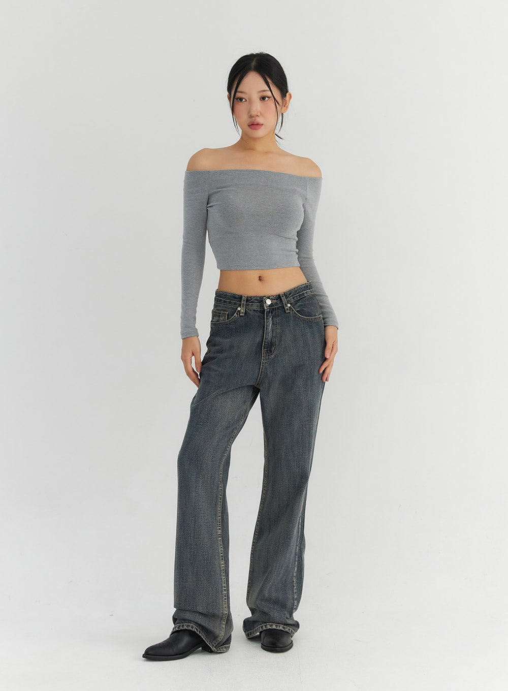 Off the Shoulder Fuzzy Crop Top CO310