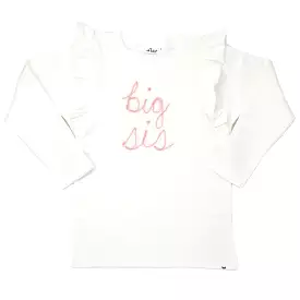 oh baby! big sis Pink Eyelash Millie Long Sleeve Tee - Cream