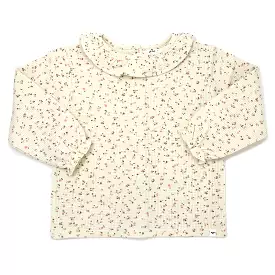 oh baby! Ruffle Collar Waffle Knit Blouse - Roses - Cream