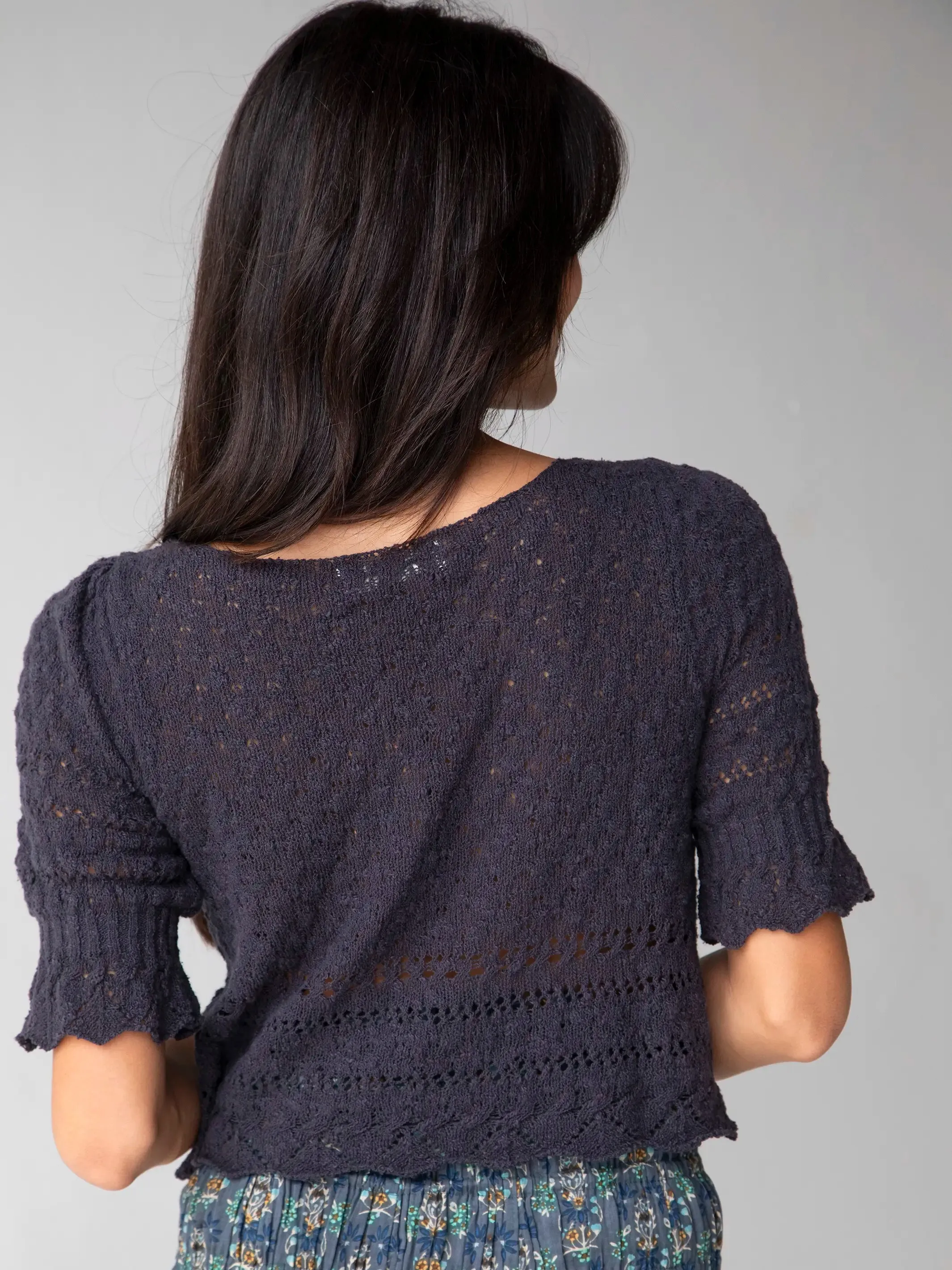 Out & About Sweater Top - Charcoal