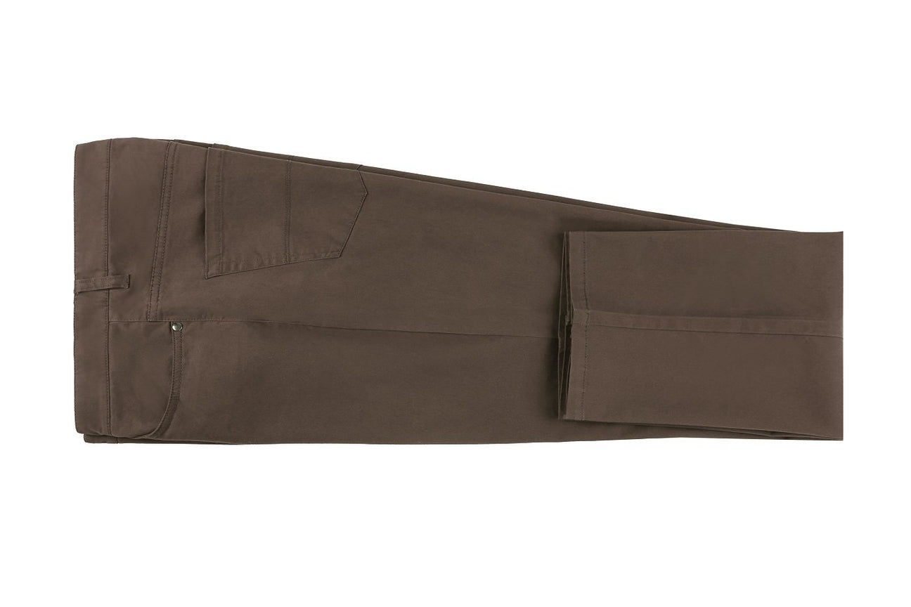 Pellagio Brown 5-Pocket Cotton Stretch Washed Flat Front Chino Pants PF20-22