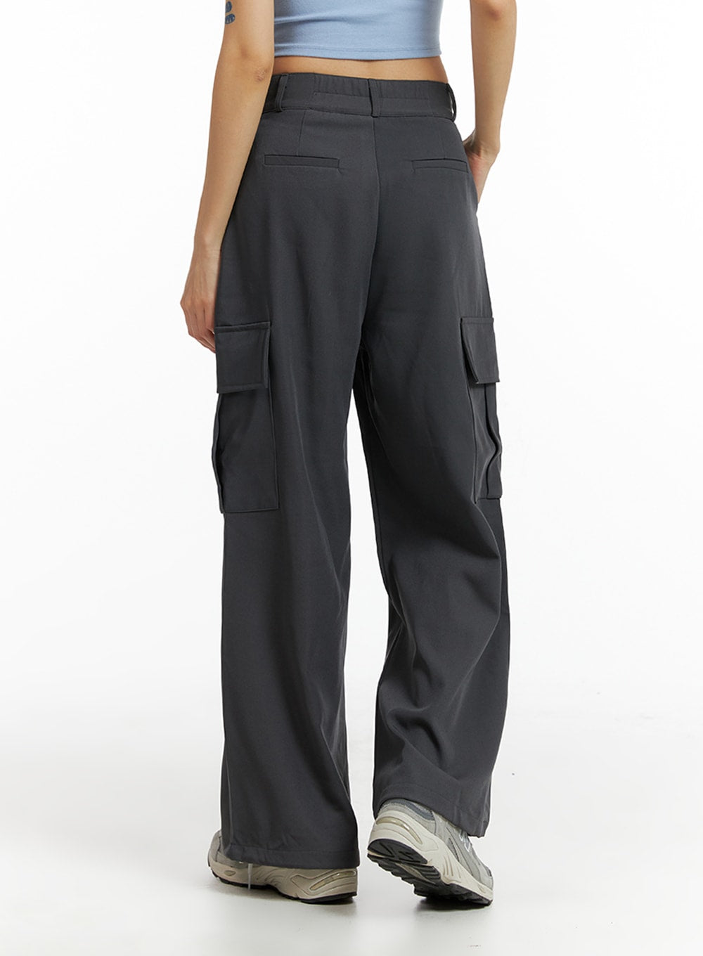 Pintuck Cargo Wide-Leg Pants IF402