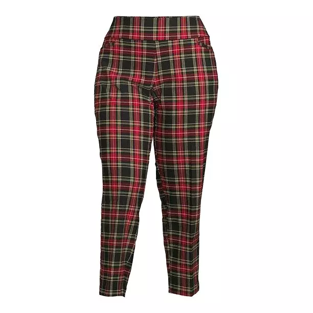 Plus size plaid dress pants