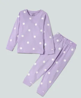 Polka Dots Pattern Full Sleeves T-Shirt & Pants Set